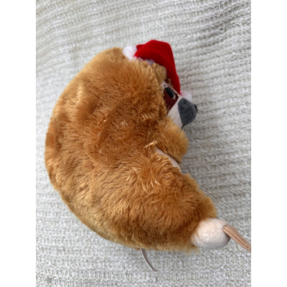 Nanco Sloth Plush Christmas Santa Hat Stuffed Animal Brown Holiday‎ Toy - Picture 10 of 10